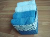 face towel&bath towel in a paper basket
