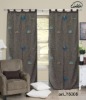 fancy coffee  flower and leaf embroidery window curtain