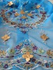 fancy embroidered fabric on tulle ground