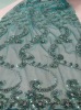fancy embroidered tulle fabric with handworks for dresses