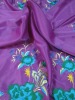 fancy embroidery satin fabric with multi colors for dresses