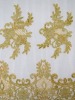 fancy mesh fabric with machine embroidery