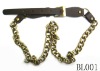 fashion genuine leather belts with chain