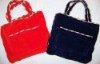 fasion 100% cotton velour printed beach towel bag