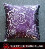 faux silk foil silver floral cushion
