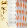 fished orange floral printed organza polyester bedroom curtain sitting room curtain