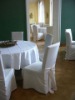 flat back polyester wedding chair covers with sashes banquet chair cover wedding chair cover