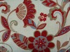 flocked and printed curtain fabric made of 15%cotton 85%polyester