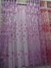 floral printed decoration room window fabric and gauze curtain
