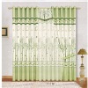 floral printed home blackout window loop curtain