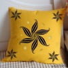 flower design 100% cotton canvas printed yellow cushion