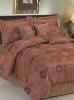flower design 7pcs jacquard comforter bedding set