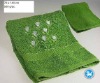 flower pattern embroidery satin terry bath towel