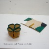 flower pen holder  [mustard/emerald] ,made in Japan