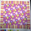 flower printed polyester  fleece fabric