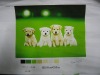 four dogs printed fleece fabric