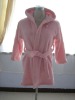 full size kids coral fleece bathrobe with hooded