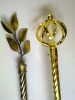 golden metal curtain pole and motorized curtain rod