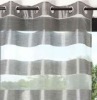 gray horizontal stripe flower embroidery organza custom made curtain