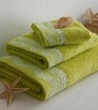 green bath towel
