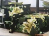 green printed 100% cotton bed cover