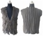 grey knitted rabbit fur vest