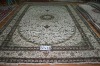 hand knotted oriental pattern silk carpet