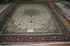 hand knotted oriental pattern silk carpet