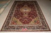 hand knotted pure silk persian carpet