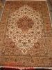 hand knotted silk carpet rug