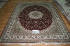 hand knotted spun silk carpet