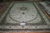 hand knotted spun silk carpet