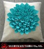 hand made 3d floral cushion cover in poly linen fabric