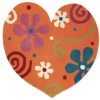 hand tufted acrylic children heart shaped rug