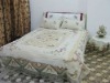 handmade embroidered ribbon bed cover set
