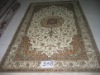 handmade persian design double knots silk carpet