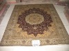 handmade persian design turkish knots silk carpet