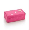 handmade pink leather jewelery box