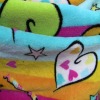 heart print antipilling fleece fabric