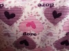 heart print polyester velboa fabric
