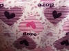 heart print polyester velboa fabric