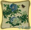high quality comfortable fashional with blue and green and yellow flower printed cotton square cushion cover CT-019