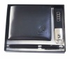 high quality leather wallet gift box- antibacterial wallet and key chain