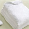 high quality white satin border bath towel