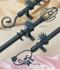 hot sale black metal iron home curtain rod/pole/pipe/circular