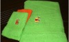 hotel 100% cotton satin embroidery logo terry towels/bath towel. solid color towel set