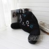 huggable black cat stuffed waist cushion