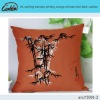 ink painting bamboo printing orange chinese wind back cushion