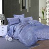 inoffensive and enviromental blue jacquard bedding set