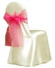 ivory satin baquet chair cover with organza sash